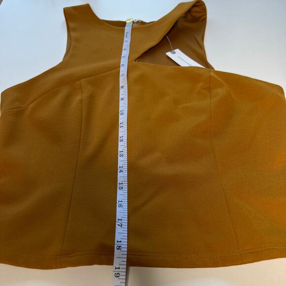 NWT Anthropologie Sunday In Brooklyn Asymmetrical Cutout Bronze Top Size Large - Picture 7 of 12